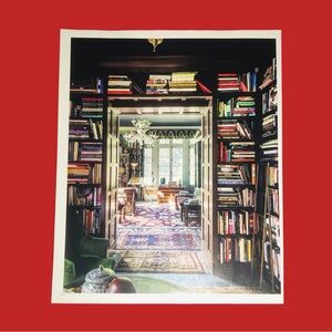 Walnut Bookshelves Advertising Print